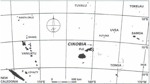 Figure 1: Location of Futuna and 'Uvea in the north of West Polynesia